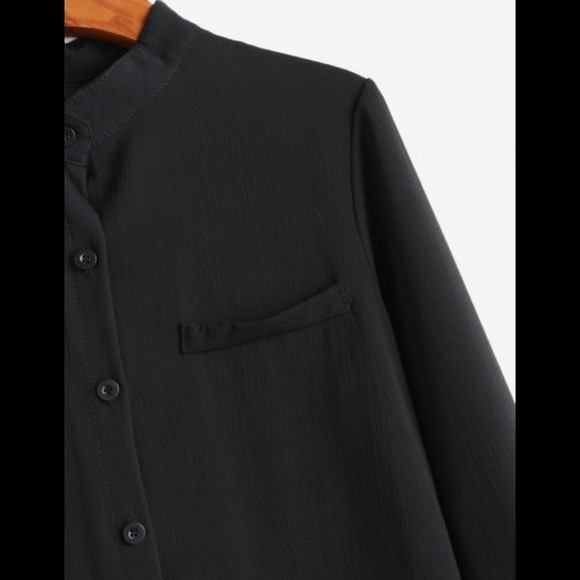 ZAFUL Crew Neck Black Blouse - Picture 3 of 4